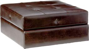 img 4 attached to 🛋️ Brown Burlington Leather Storage Ottoman by Christopher Knight Home: Enhance Your Space with Style and Functionality