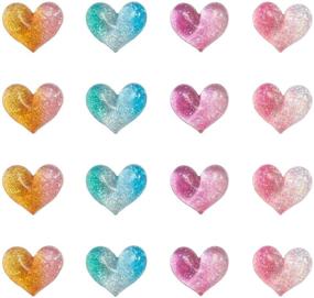 img 2 attached to ❤️ Airssory 40 Pcs Resin Kawaii Heart Slime Beads with Glitter Powder - Perfect for Crafts, DIY Accessories, Scrapbooking