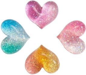 img 4 attached to ❤️ Airssory 40 Pcs Resin Kawaii Heart Slime Beads with Glitter Powder - Perfect for Crafts, DIY Accessories, Scrapbooking