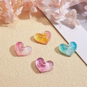 img 1 attached to ❤️ Airssory 40 Pcs Resin Kawaii Heart Slime Beads with Glitter Powder - Perfect for Crafts, DIY Accessories, Scrapbooking