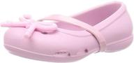 👞 детские туфли crocs unisex preschool lina bow charm flat: стильные балетки mary jane для девочек. логотип