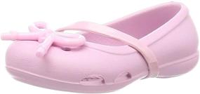 img 4 attached to 👞 Детские туфли Crocs Unisex Preschool Lina Bow Charm Flat: стильные балетки Mary Jane для девочек.