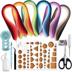 img 4 attached to Upgrade your Paper Quilling Craft - JUYA Paper Quilling Kits with 30 Vibrant Colors, 600 Strips, and 8 Blue Tools (Paper Width: 3mm)