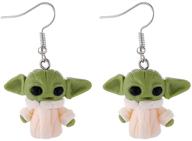 👽 zdp star wars mandalorian baby yoda grogu earrings - gift jewelry for men, women, and kids logo