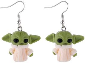 img 1 attached to 👽 ZDP Star Wars Mandalorian Baby Yoda Grogu Earrings - Gift Jewelry for Men, Women, and Kids