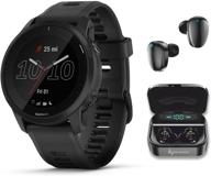 🏃 black garmin forerunner 945 lte premium gps running/triathlon multisport smartwatch with lte connectivity + wearable4u black earbuds power bundle logo