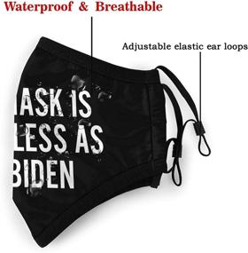 img 1 attached to 🔥 Incredible Comfort and Protection with the Joe Biden Dust Mask Mouth Face Cover - Adjustable, Breathable, Washable, Reusable, and Windproof (Black)