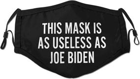 img 2 attached to 🔥 Incredible Comfort and Protection with the Joe Biden Dust Mask Mouth Face Cover - Adjustable, Breathable, Washable, Reusable, and Windproof (Black)