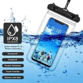 img 3 attached to ORIbox Waterproof Pouch: Underwater Case for iPhone 12, Galaxy, Pixel - Black (2 Packs)