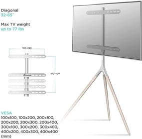img 1 attached to ONKRON Tripod Easel TV Stand for 32” – 65 Inch LED LCD OLED Screens up to 77 LBS, Studio TV Display Stand with Adjustable Mount and Swivel Feature, TS1220 White