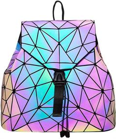 img 4 attached to Geometric Luminous Reflective Crossbody Messenger