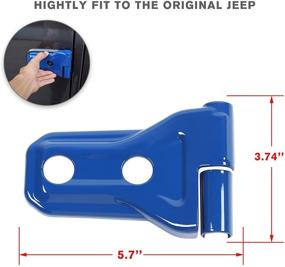 img 2 attached to 🚪 CheroCar Blue Door Hinge Covers Protector Decoration Kits for Jeep Wrangler JL JLU 2018-2020 and Gladiator JT 2020, Exterior Accessories - 8Pack
