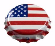 🍺 premium oxygen absorbing beer bottle crown caps (american flag) - 144 count for homebrewing logo