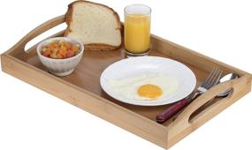 img 2 attached to Bamboo Handled Breakfast Serving Tray: A Stylish Way to Start Your Day