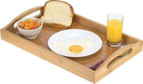 img 4 attached to Bamboo Handled Breakfast Serving Tray: A Stylish Way to Start Your Day