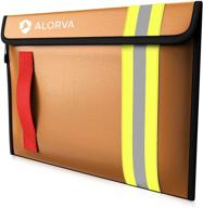 alorva fireproof & water-resistant document bag – ultimate protection for legal documents & valuables – strong double-layered zippered design – firefighter designed (beige) логотип