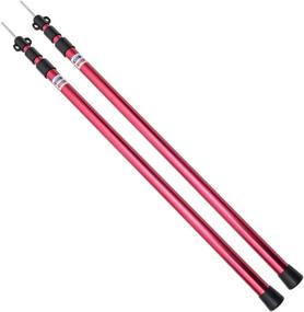 img 4 attached to 🏕️ TRIWONDER Adjustable Tarp Poles - Set of 2 Telescoping Aluminum Rods for Tent Fly and Tarps, Lightweight Replacement Tent Poles Awning Poles for Outdoor Camping, Backpacking, Hiking, Shelters - Red