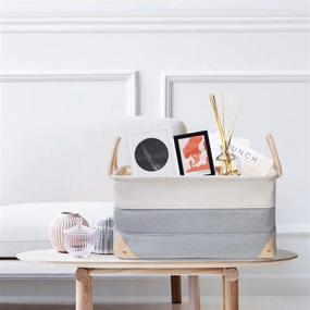 img 1 attached to Large Canvas Decorative Fabric 🗄️ Storage Bins: Organize Your Space with Style