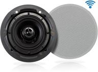 🔊 pyle pwrc65bt white - 6.5” ceiling wall mount speakers | 2-way full range active passive speaker system flush design with bluetooth wireless receiver | 70hz-20khz frequency response | 300 watts logo