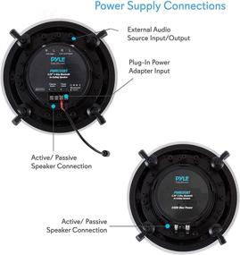 img 2 attached to 🔊 Pyle PWRC65BT White - 6.5” Ceiling Wall Mount Speakers | 2-Way Full Range Active Passive Speaker System Flush Design with Bluetooth Wireless Receiver | 70Hz-20kHz Frequency Response | 300 Watts