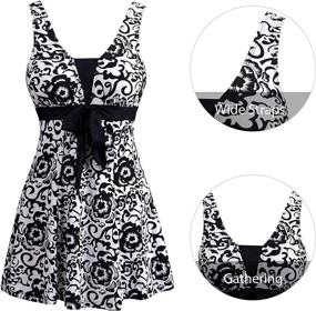 img 1 attached to 👙 Wantdo Women's Oriental Porcelain Slimming Swimdress - Enhancing One-Piece Swimsuit