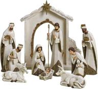 🎄 new 31379 roman ivory and gold christmas nativity set - 10 piece holiday decoration logo