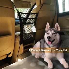 img 3 attached to 🐶 J&T Dog Car Net Barrier with Auto Safety Mesh Organizer: Secure & Convenient Pet and Baby Storage Solution for Cars and SUVs