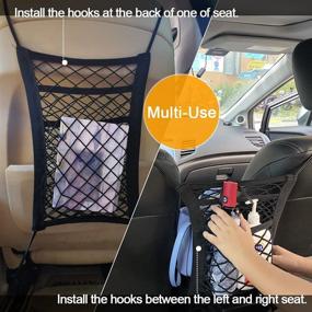 img 2 attached to 🐶 J&T Dog Car Net Barrier with Auto Safety Mesh Organizer: Secure & Convenient Pet and Baby Storage Solution for Cars and SUVs