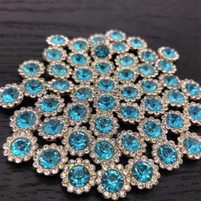 img 4 attached to 💎 50Pcs Sew On Rhinestone Buttons Embellishments with Crystal Rhinestones, Flatback Beads Buttons in Diamond-Lake Blue