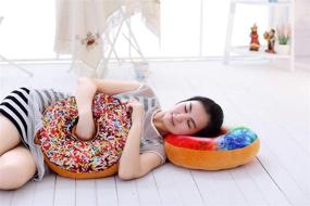 img 1 attached to 40cm Large Doughnut Throw Pillow - Soft Novelty Doughnut Shaped Ring Plush Cushion Pillow