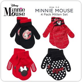 img 1 attached to Disney Girls 4 Pack Gloves or Mittens Featuring Minnie Mouse and Vampirina (Toddler/Little Girls)