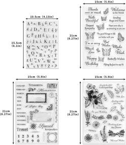 img 3 attached to Clear Silicone Stamps for Card Making - 4 Sheets, Katfort Transparent Alphabet Stamps for Scrapbooking, Journaling, Crafting, DIY Projects