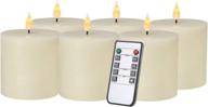 🎄 qikadsen ivory led christmas candles - flickering, set of 6, 3x3 inch, ideal gift for family and friends логотип