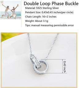 img 2 attached to 🔗 Furious Jewelry: 925 Sterling Silver Double Circles Pendant Necklace - Interlocking Design