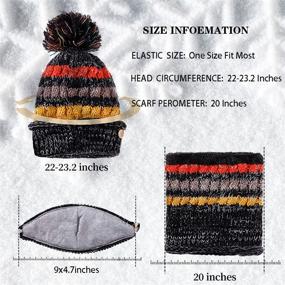 img 2 attached to Winter Fleece Knitted Beanies Scarfs Outdoor Recreation in Hiking & Outdoor Recreation Clothing