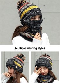 img 1 attached to Winter Fleece Knitted Beanies Scarfs Outdoor Recreation in Hiking & Outdoor Recreation Clothing