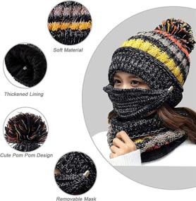 img 3 attached to Winter Fleece Knitted Beanies Scarfs Outdoor Recreation in Hiking & Outdoor Recreation Clothing