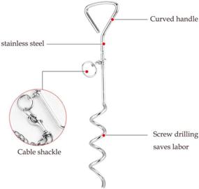 img 3 attached to Aiwaiufu Pet Products Steel Spiral Tie Out Stake for Dogs - Multiple Sizes