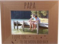 🌟 papa i love you to the moon and back - 4x6 inch wood picture frame: a heartwarming gift to cherish forever логотип