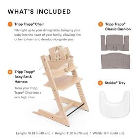 img 2 attached to 🪑 Stokke Tripp Trapp High Chair Bundle: Storm Grey with Sweet Hearts - Adjustable, Convertible, All-in-One High Chair for Babies & Toddlers, Including Cushion and Tray