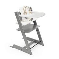 🪑 stokke tripp trapp high chair bundle: storm grey with sweet hearts - adjustable, convertible, all-in-one high chair for babies & toddlers, including cushion and tray logo
