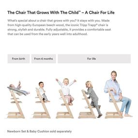 img 1 attached to 🪑 Stokke Tripp Trapp High Chair Bundle: Storm Grey with Sweet Hearts - Adjustable, Convertible, All-in-One High Chair for Babies & Toddlers, Including Cushion and Tray