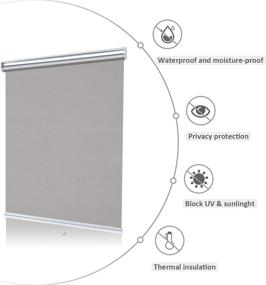 img 3 attached to 🏠 HOMEDEMO Cordless Blackout Roller Shade Window Blind – Grey, 35" x 72" – Thermal Insulated, UV & Privacy Protection – Ideal for Bedrooms, Living Room, Bathroom, Office, Kitchen – Easy Installation