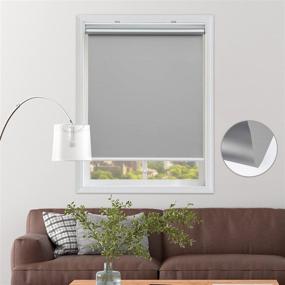 img 4 attached to 🏠 HOMEDEMO Cordless Blackout Roller Shade Window Blind – Grey, 35" x 72" – Thermal Insulated, UV & Privacy Protection – Ideal for Bedrooms, Living Room, Bathroom, Office, Kitchen – Easy Installation