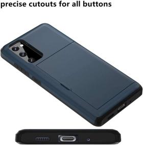 img 2 attached to Чехол-кошелек Aulzaju для Samsung A52 с секретным держателем кредитных карт и функцией поглощения ударов, бронированный бампер из прочного пластика, двойной гибридный защитный чехол с подставкой для телефона для Galaxy A52 (синий)