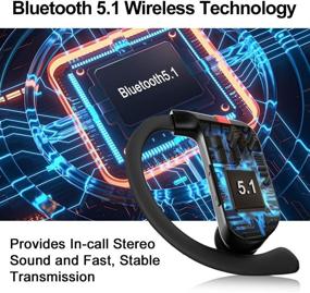 img 3 attached to 🎧 Беспроводные наушники Rinsmola, спортивные наушники Bluetooth 5.1 с подавлением шума, микрофоном, глубоким басом, дужками для ушей, защитой от воды IP7, 40 часов воспроизведения - наушники для бега/тренировок в спортзале