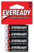 eveready super heavy batteries 4 count logo