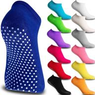 🔺 13 pairs of women's non slip skid socks with grips - vibrant colors for anti-skid yoga, pilates, ballet, and barre logo