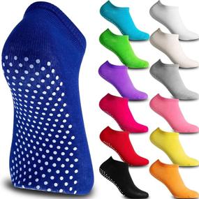 img 4 attached to 🔺 13 Pairs of Women's Non Slip Skid Socks with Grips - Vibrant Colors for Anti-Skid Yoga, Pilates, Ballet, and Barre