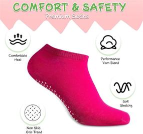 img 1 attached to 🔺 13 Pairs of Women's Non Slip Skid Socks with Grips - Vibrant Colors for Anti-Skid Yoga, Pilates, Ballet, and Barre